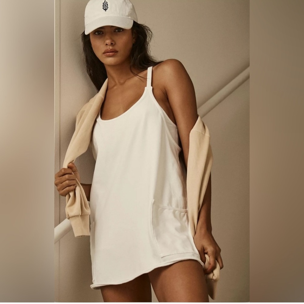 FREE PEOPLE HOT SHOT MINI DRESS ROMPER WHITE